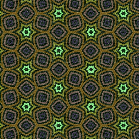 Ahgly Company Indoor Square Patterned Fern Green Area Rugs, 7' Square