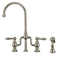 thumbnail image 4 of Whitehaus Twisthaus Plus Bridge Faucet with Gooseneck Swivel Spout, Lever Handles and Solid Brass Side Spray, 4 of 5