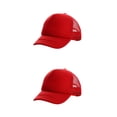 thumbnail image 3 of Qarigey Gorra de béisbol deportiva para niños, niños y niñas, gorras con viseras de moda de verano, gorras ajustables transpirables de Rojo 2piezas, 3 of 6