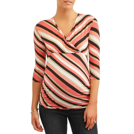 - Oh! MammaMaternity surplice stripe knit top - available in plus sizes