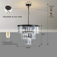 thumbnail image 4 of Canddidliike Luxury Crystal Chandelier, Modern Hanging Pendant Light Fixture for Dining Room Bedroom Living Room, Black, 4 of 7