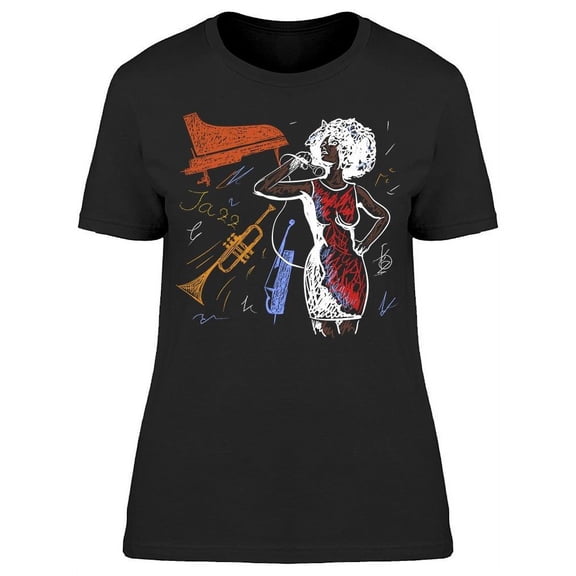 Woman Singer T-Shirt Women -Image by Shutterstock Women T-Shirt, Female Large