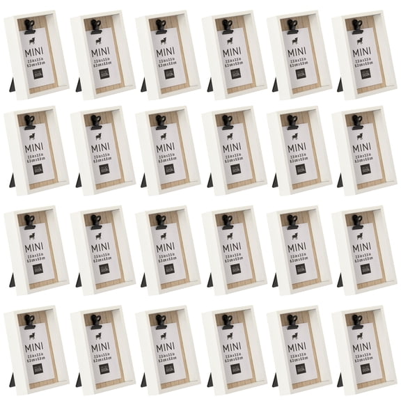 Studio Decor White Deep Box 2.5" x 3.5" Mini Clip Frame, 24 Pack