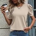 thumbnail image 2 of Kaprioy Womens Summer Tops Women's Puff Short Sleeve Tops for Women Trendy Summer Casual Crewneck T Shirt Business Work Blouse, 2 of 6