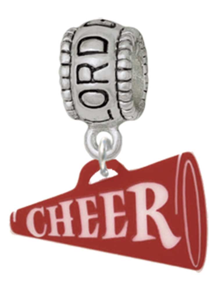 Delight Jewelry Acrylic 3/4" Maroon Cheer Megaphone Lord Guide Me Charm