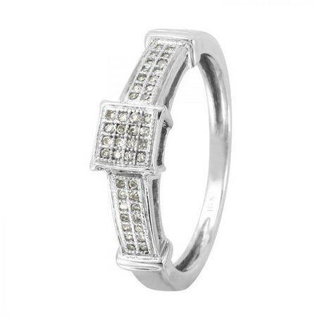 Foreli 0.13CTW Diamond 10k White Gold Ring
