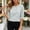 *White, variant on ClodeEU Women's Striped 3/4 Sleeve Blouse with Back Button ,Casual Loose Fit Shirt Army Green,Women's Plus L