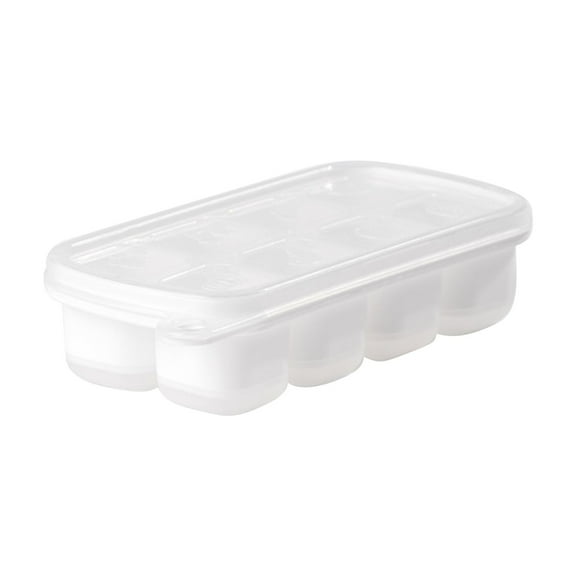 TERGAYEE Ice Cube Tray Food Grade 8 Grid Ice Cube Tray With Lid and Bin Summer Ice Tray Large Ice Cube Molds Easy One Click Release Stackable Ice Cube Mold Summer Essentials