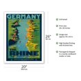 thumbnail image 2 of Germany - The Rhine - “The Most Beautiful River of the World” Walt Whitman - Vintage Travel Poster by Richard Friese c.1930s - Fine Art Matte Paper Print (Unframed) 20x26in, 2 of 4