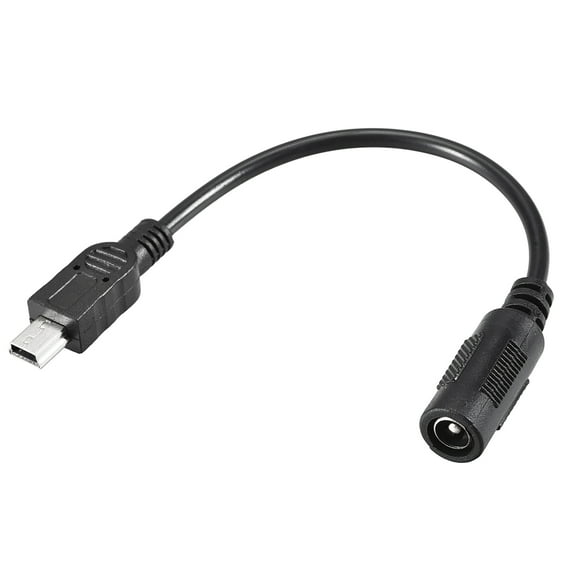 Uxcell 15cm Length DC Female Power Supply 5.5x2.1mm Adapters to Mini USB Plug Male Cables 2pack