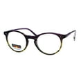 thumbnail image 2 of Round Keyhole Thin Plastic Horn Rim Tri-focal Progressive Reader Eyeglasses Purple Yellow Stripe 1.75, 2 of 4
