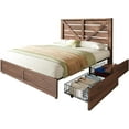 thumbnail image 7 of Papajet Queen Size Farmhouse Bed Frame with 4 Drawers & Headboard, Heavy Duty Slats, Brown, 7 of 7