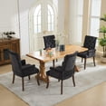 thumbnail image 4 of PAPROOS Upholstered Dining Chair, Chenille Tufted Dining Room Chair with Arms, Nailhead Trim, Curved Solid Wood Legs, Modern Farmhouse Accent Kitchen Chair for Home Living Room, Black, 4 of 10