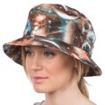 thumbnail image 1 of Sakkas Gemma Colorful Design Cloche Bucket Bell Summer Hat - Brown - One Size Regular, 1 of 2