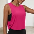 thumbnail image 2 of Mnuaqn Athletic Tank Tops for Women Twist Knot Cut Out Side Slit Crop Tops Yoga Workout Loose Fit Sleeveless T-Shirts (Hot Pink, S), 2 of 9