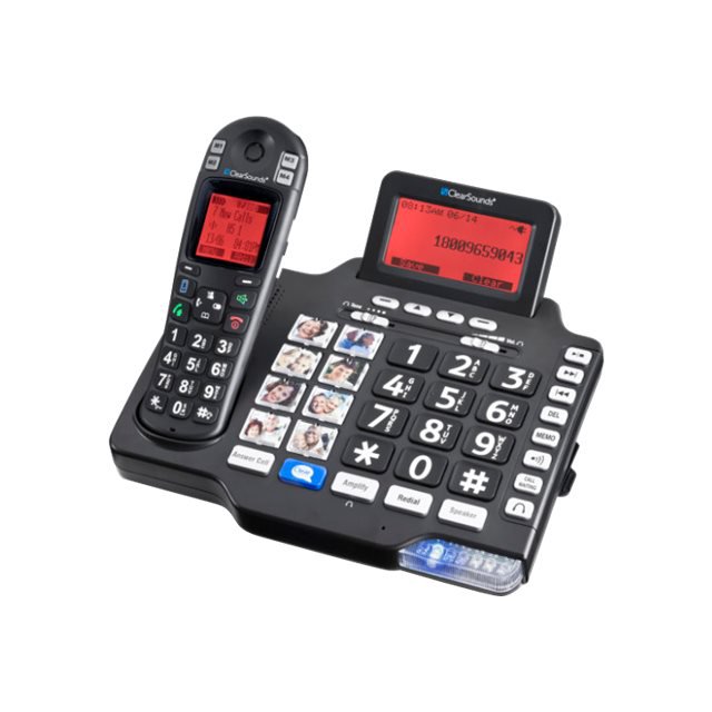ClearSounds A1600BT - Téléphone Sans Fil - Répondeur - avec interface Bluetooth avec Identification de l'Appelant - DECT 6.0 - Noir