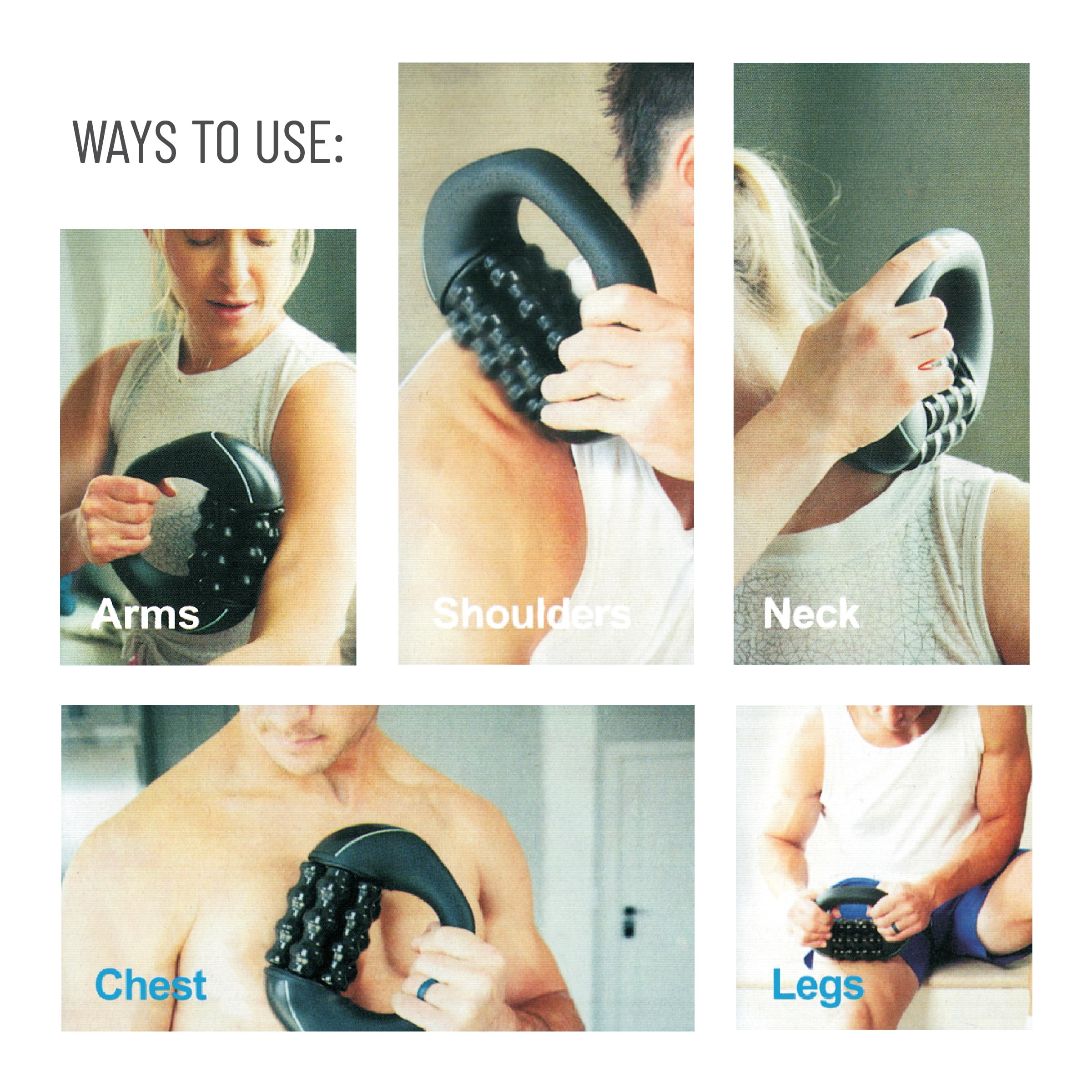 TRAKK Rolling Handheld Massager with 3 Speed Settings, Ergonomic Grip, Portable Design, Muscle Relaxation, 1 Count
