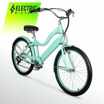Hyper Bicycles E-Ride 26-Inch Ladies Electric Cruiser Bike with 250W Motor in Turquoise