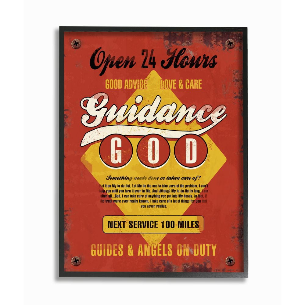 Stupell Industries God Guidance Inspirational Vintage Comic Book Design Framed Wall Art by Ester Kay
