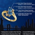 thumbnail image 2 of Gem Stone King 18K Yellow Gold Plated Silver Persian Blue Moissanite and White Moissanite Ring for Women (1.63 Cttw, Heart Shape 6MM, Gemstone Birthstone, Size 9), 2 of 6