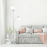 Simple Designs Floor Lamp with Reading Light, Silver - Walmart.com