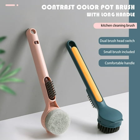 

WEPRO With Handle Brushes Cleaning Scrub Lines Scrub Tile Gaps Brush Window Bathroom For Cleaning For Sink With Stiff Kitchen 2 Dish Brush Pack Bottle Brush Kitchen Cleaning Supplies