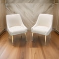 thumbnail image 6 of Benjara 24" Dining Chair (Set of 2)- Cushioned Seating- Sloped Arms- Off White, 6 of 6
