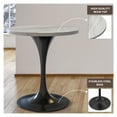 thumbnail image 2 of LeisureMod Verve Mid-Century Modern Round Dining Table with White Resin Top and Black Pedestal Base for Kitchen and Dining Room, 27 Inch, 2 of 10