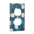 thumbnail image 2 of Yayeee Duplex Wall Plate 1-Gang 4.5"x2.7" Home Receptacle Light Switch Decorative Outlet Cover, Dark Blue Hexagon Patterns, 2 of 7