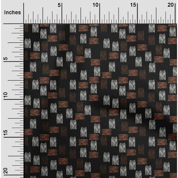 oneOone Silk Tabby Fabric Brush Stroke Ikat Printed Fabric 1 Yard 42 Inch Wide