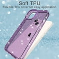 thumbnail image 2 of TECH CIRCLE iPhone 14 Case,Clear Glitter Soft TPU Shockproof Protective Bumper Cover Sparkle Bling Cute Slim Women Girls Phone Case for Apple iPhone 14 6.1 inch 2022, Purple, 2 of 5