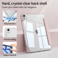 thumbnail image 2 of GKABXY Transparent case for iPad Air 11 inch (M3/M2) 2025/2024, iPad Air 5th/4th Generation 10.9 inch Case, with Pencil Holder, Trifold Stand,Pink, 2 of 8