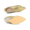thumbnail image 4 of BLISSFUL STEP Women's Ankle Boots Snake Pointed Toe Print Clear Wedge Heel Side Zip Boots Gold Snake 11, 4 of 7