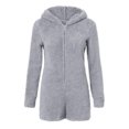 thumbnail image 2 of Qarigey Ropa de dormir con capucha de lana para mujer Pijamas Mono de oso de peluche Pantalones cortos Mamelucos Prendas para la parte inferior del cuerpo Gris 4XL Qarigey FS10114-15, 2 of 6