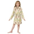 thumbnail image 6 of FORMRS Niños Bathrobe Unisex Hooded Robe Soft Plush Pajamas Sleepwear, Size 7-9T, Retro Pink Stars, 6 of 7