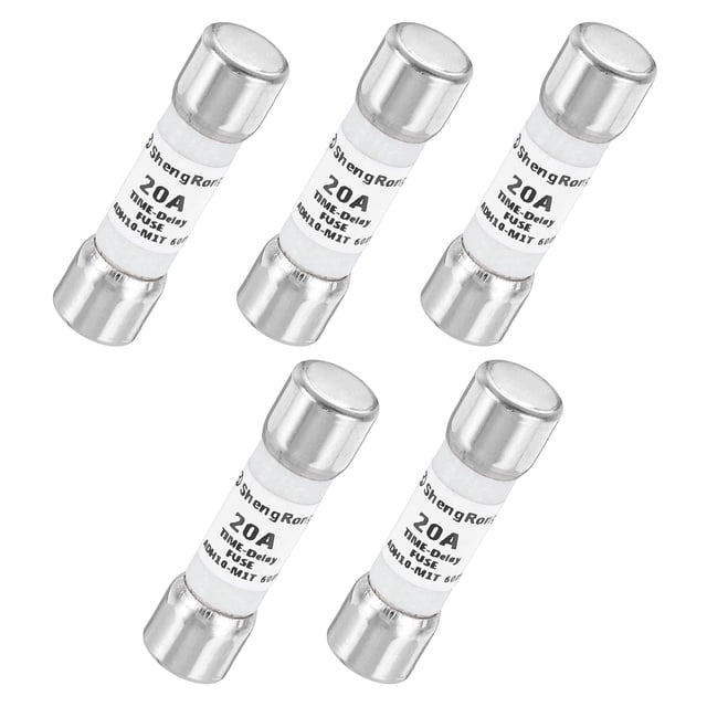 Fusible à Retardement 600V 20A, Cartouche de Protection Limitant le Courant pour Carte de Circuit Inverseur DIY Lot de 5