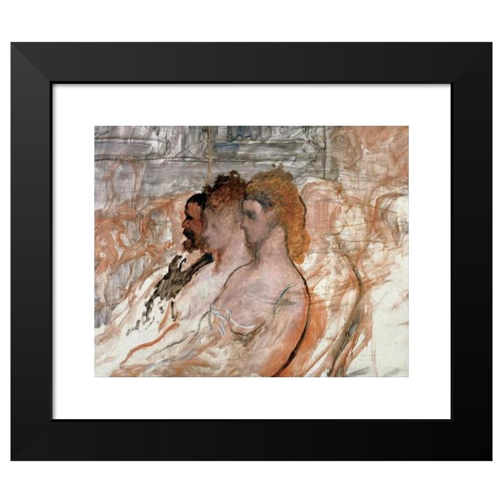 Honoré Daumier 14x12 Black Modern Framed Museum Art Print Titled - Orchestra Stalls (C.1865)