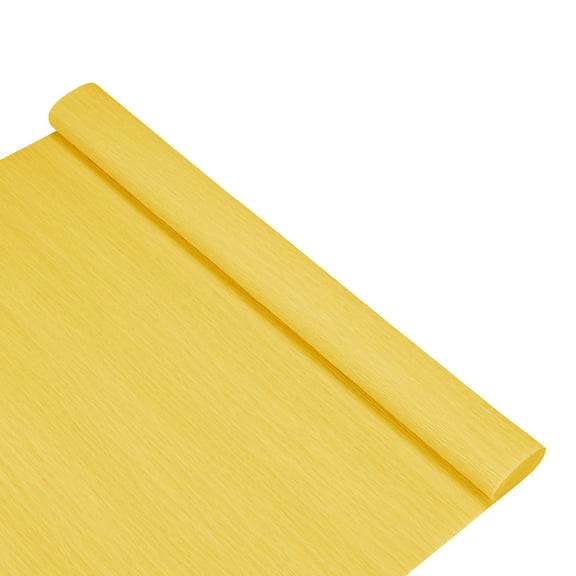 Crepe Paper, 8.2ft x 20 Inch /250 x 50cm Soft Wide Crepe Paper Streamer Sheet, Decorative Craft Streamer [Golden Yellow]