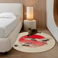 thumbnail image 2 of Round Area Rug 3 Ft, Vintage Birds Red Sun Washable Non-Slip Circle Carpet for Living Room/Bedroom, Retro Art Animals Rustic Low-Profile Small Floor Mats Collection Rugs for Indoor, 2 of 8