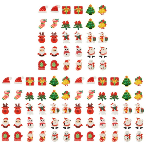 90 pcs Flat Back Resin Accessories Christmas Lovely Charms Cartoon Pendants