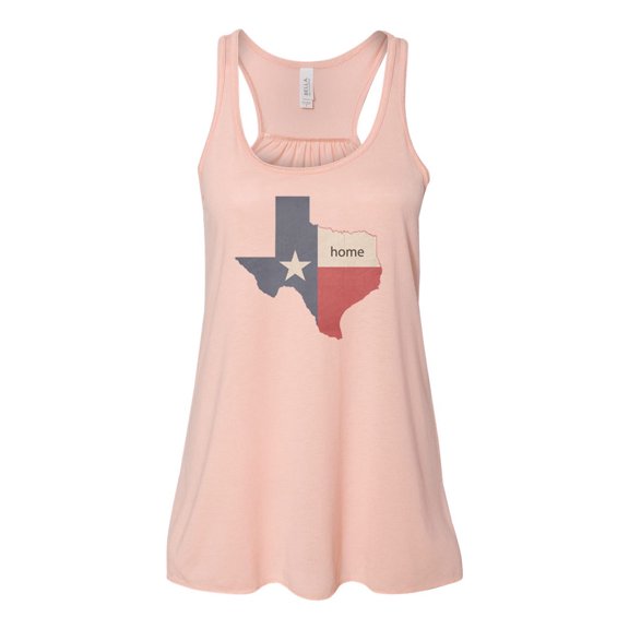 "Texas Tank, Texas Is Home, Womens Texas Shirt, Soft Bella Canvas, Sublimation, TX Tee, I'm From Texas, TX Shirt, TX Racerback, Tank Top, Peach, SMALL"