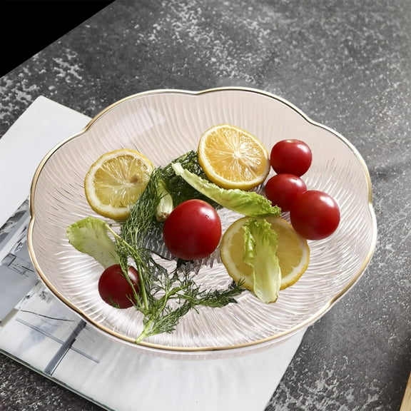 Darzheoy Large Plastic Fruit Tray for Kitchen, Py Snack Serving Dishes, 6.2 Inch Clear Candy Bowl, Dried Fruit & Platter, Coffee Table Decor, White