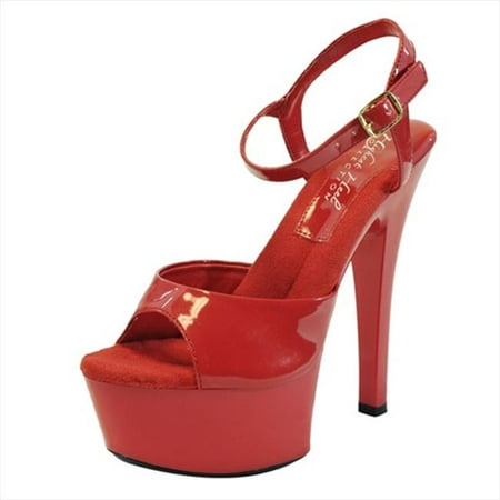 Highest Heel SABRINA-RPAT-7 6 in. Platform Sandal in Red Patent PU ...