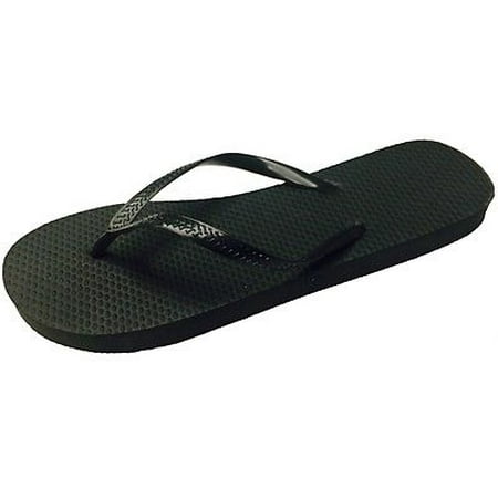 black flat flip flops