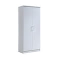 thumbnail image 6 of Hodedah 2-Door Wardrobe with 4-Shelves, White, 6 of 6