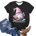 thumbnail image 4 of VBTAPA Easter Day Shirts Womens Bunny Eggs Printed T-Shirt Short Sleeve Crewneck Graphic Tee Tops Gifts for Teen Girls Sales of the Day Black M, 4 of 5