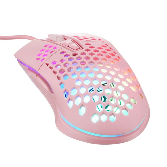 SANOXY Souris de Jeu Filaire 6400DPI Souris Rétroéclairée à Flux RVB pour PC Ordinateur Portable Ordinateur, Rose