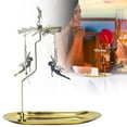 thumbnail image 2 of Gnwei Spinning Candle Holder with Tray, Gold Carousel Candle Spinner, Rotating Metal Tea Light Candle Holder for Table Centerpiece, Christmas, Valentine's Day, Party Decor, Gift, 2 of 9