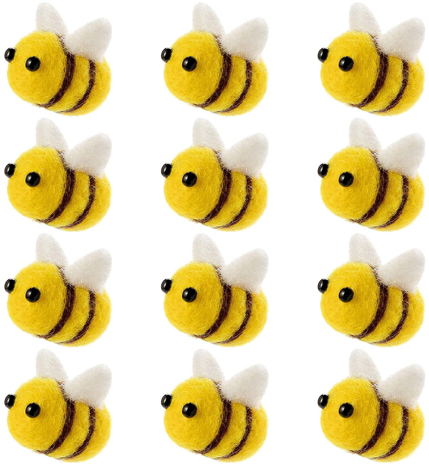 TIANTIAN 20 Pcs Wool Felt Bee Craft Decor Cartoon Animal Brooch Accessories Bee Plush Party Decorations for Christmas Clothing Tent Hat Decoration DIY and Handmade Crafts Jewelry Accessory Ginger 
