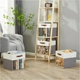thumbnail image 2 of Storage Cubes with Clear Window Linen Fabric Collapsible Storage Bins with Handles 13 x 13, 2 of 9